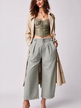 Citizens Of Humanity Soft Sage Green Wide-Leg Pants, size 29